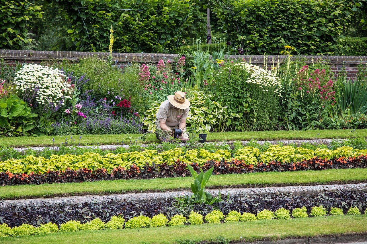 paysagiste à l'entretien d'un jardin